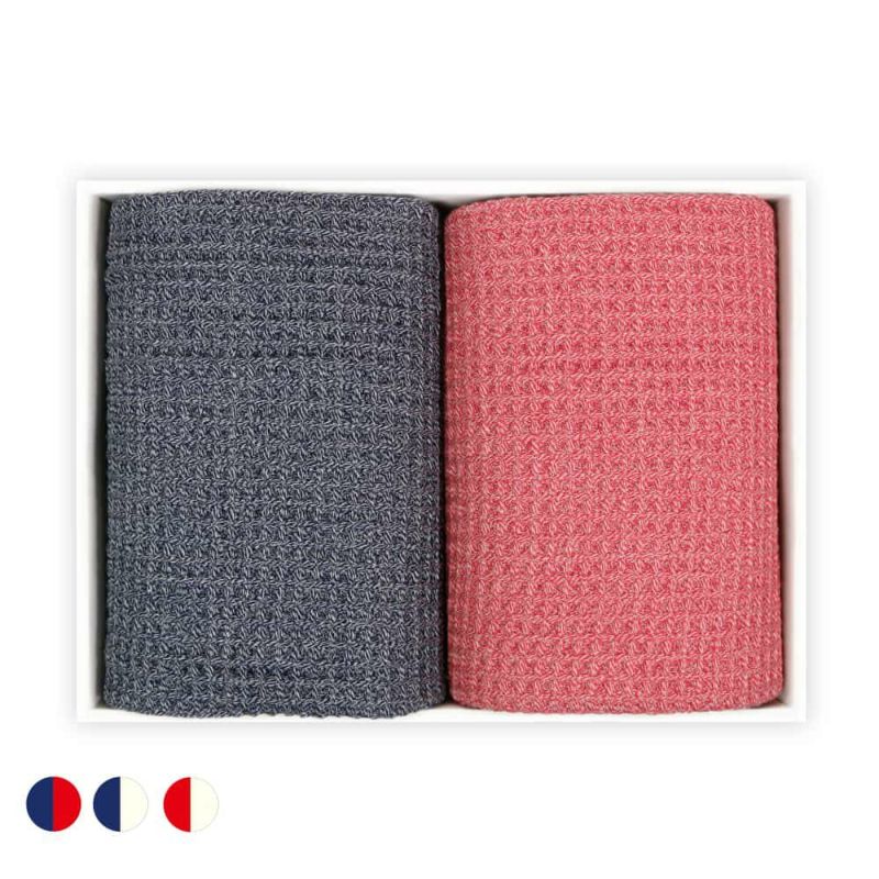 『waffle-ワッフル』バスタオル2枚組ギフトセット【LL箱】