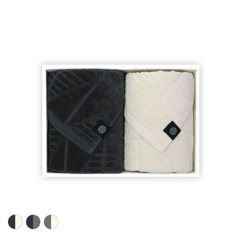 『HERRINGBONE- へリンボーン』フェイスタオル２枚組ギフトセット【M箱】