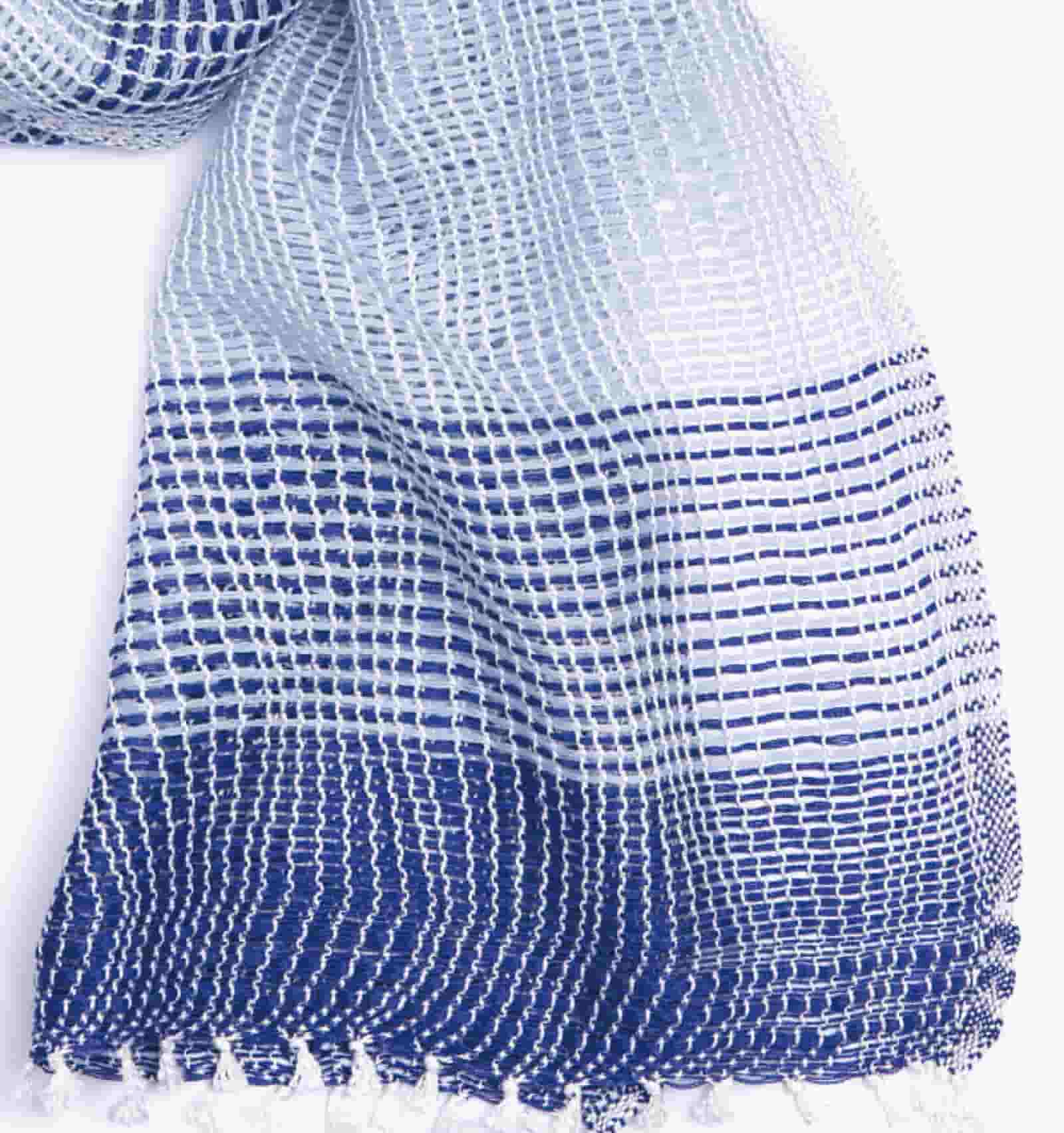 『YURAGI シルクコットンショートマフラー』ブルー6