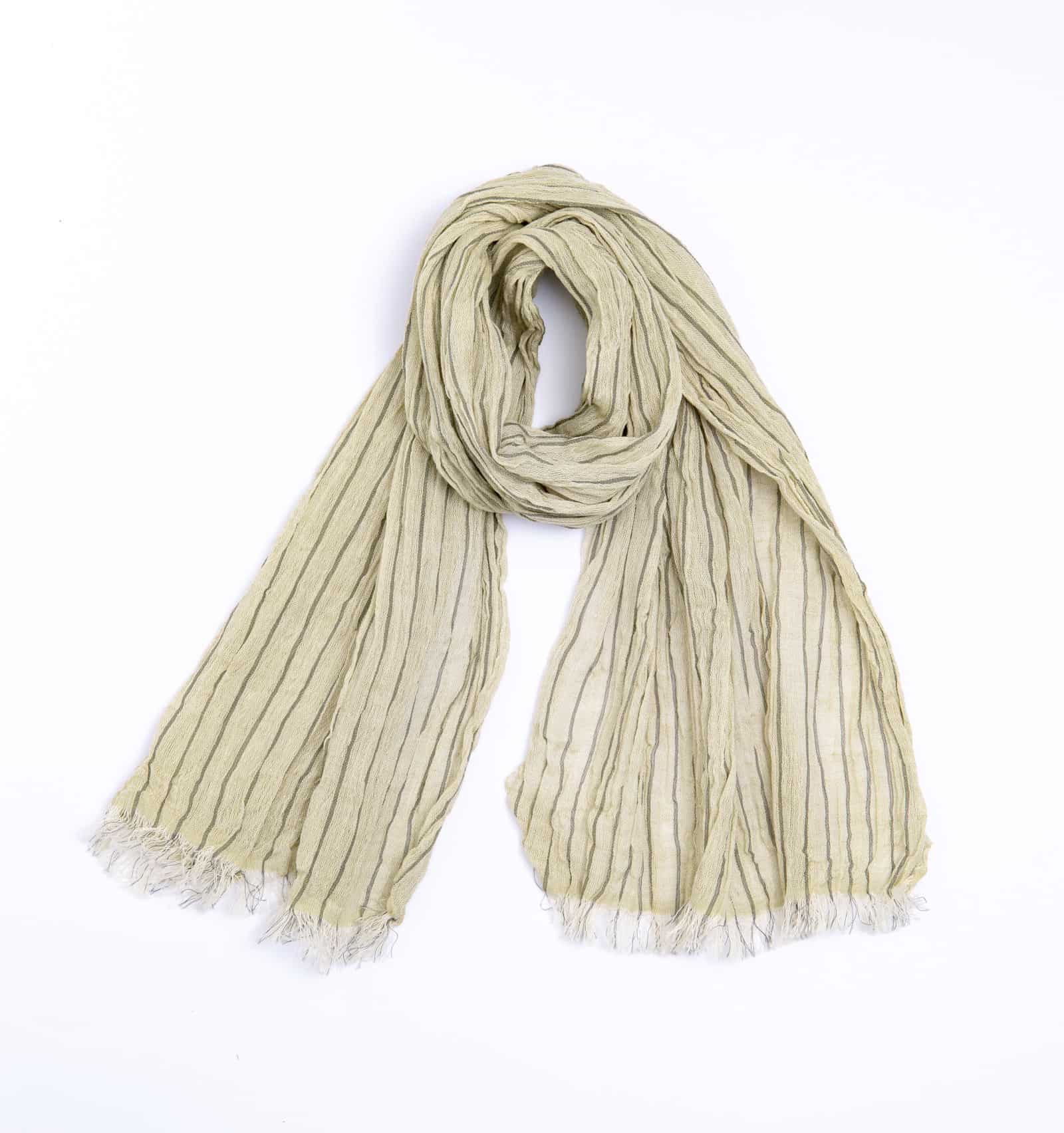 『KUSHU リネンコットンてぬぐいスカーフ』 オリーブ2