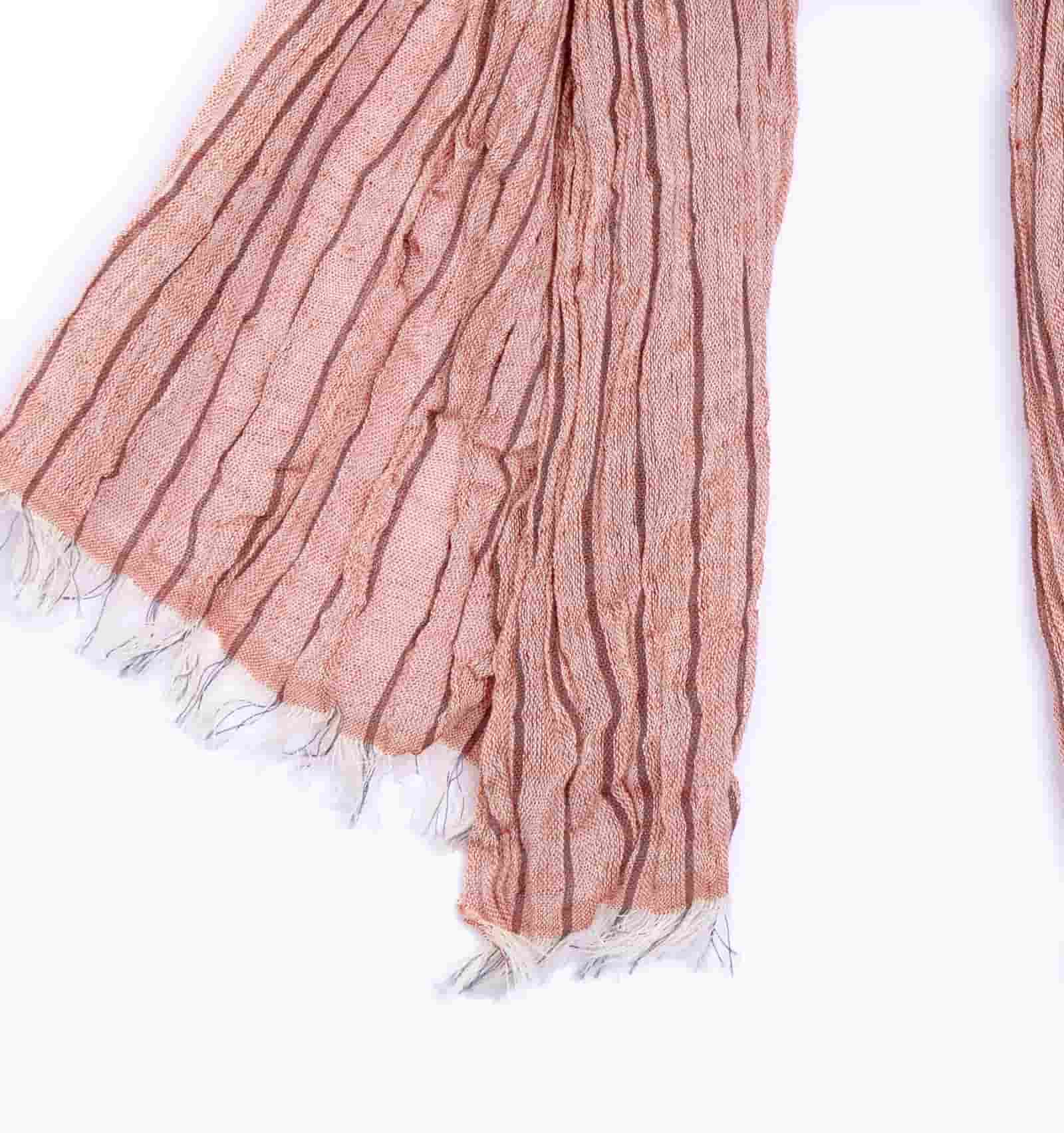 『KUSHU リネンコットンてぬぐいスカーフ』 カーマインレッド3