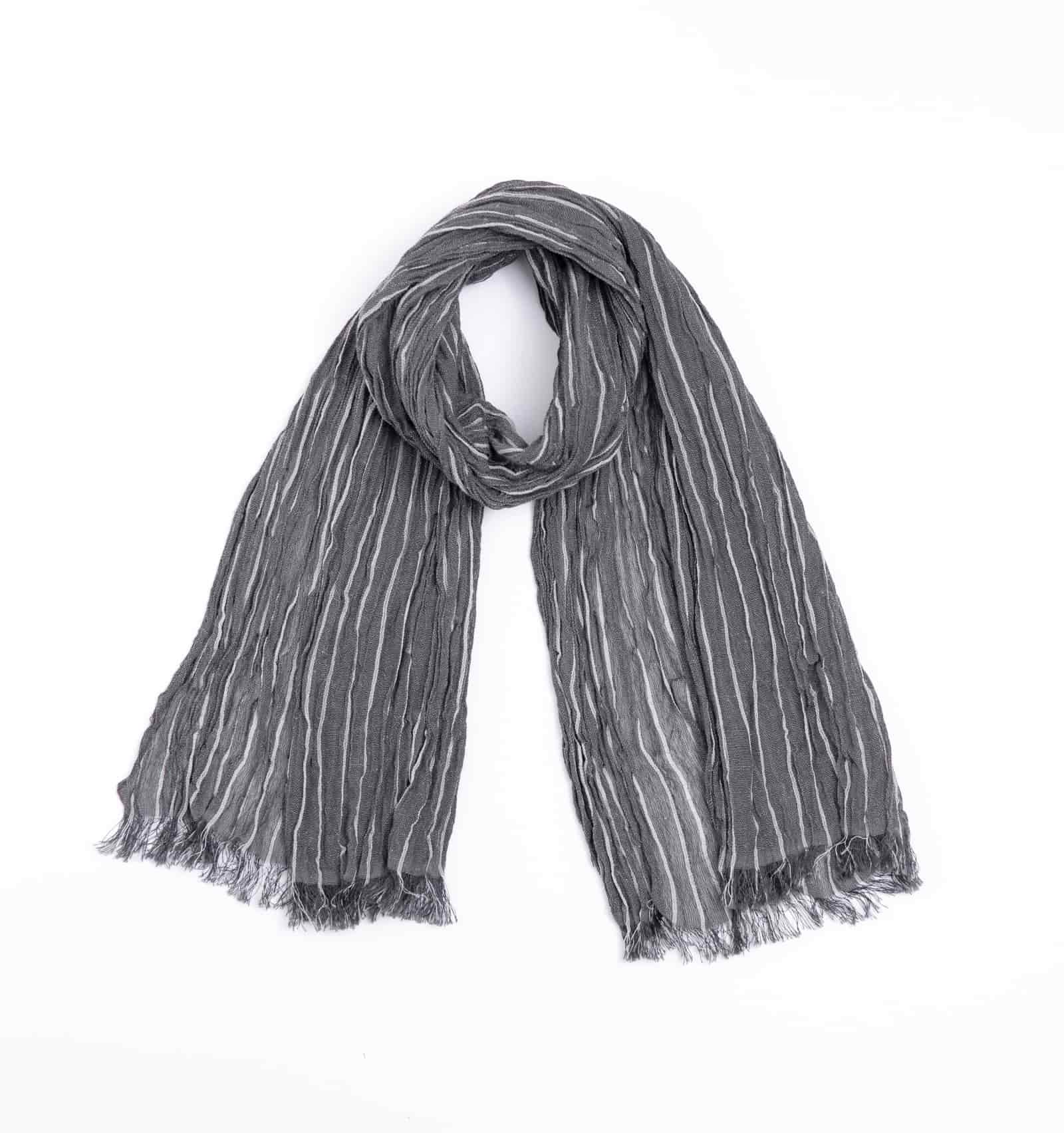 『KUSHU リネンコットンてぬぐいスカーフ』 ダークグレー