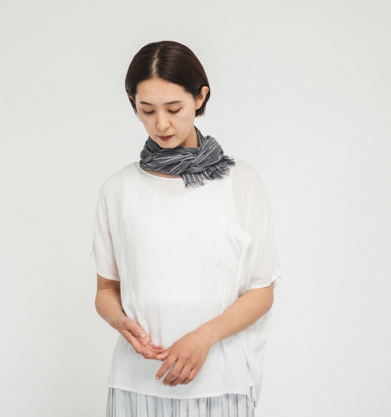 『KUSHU リネンコットンてぬぐいスカーフ』  ダークグレー5