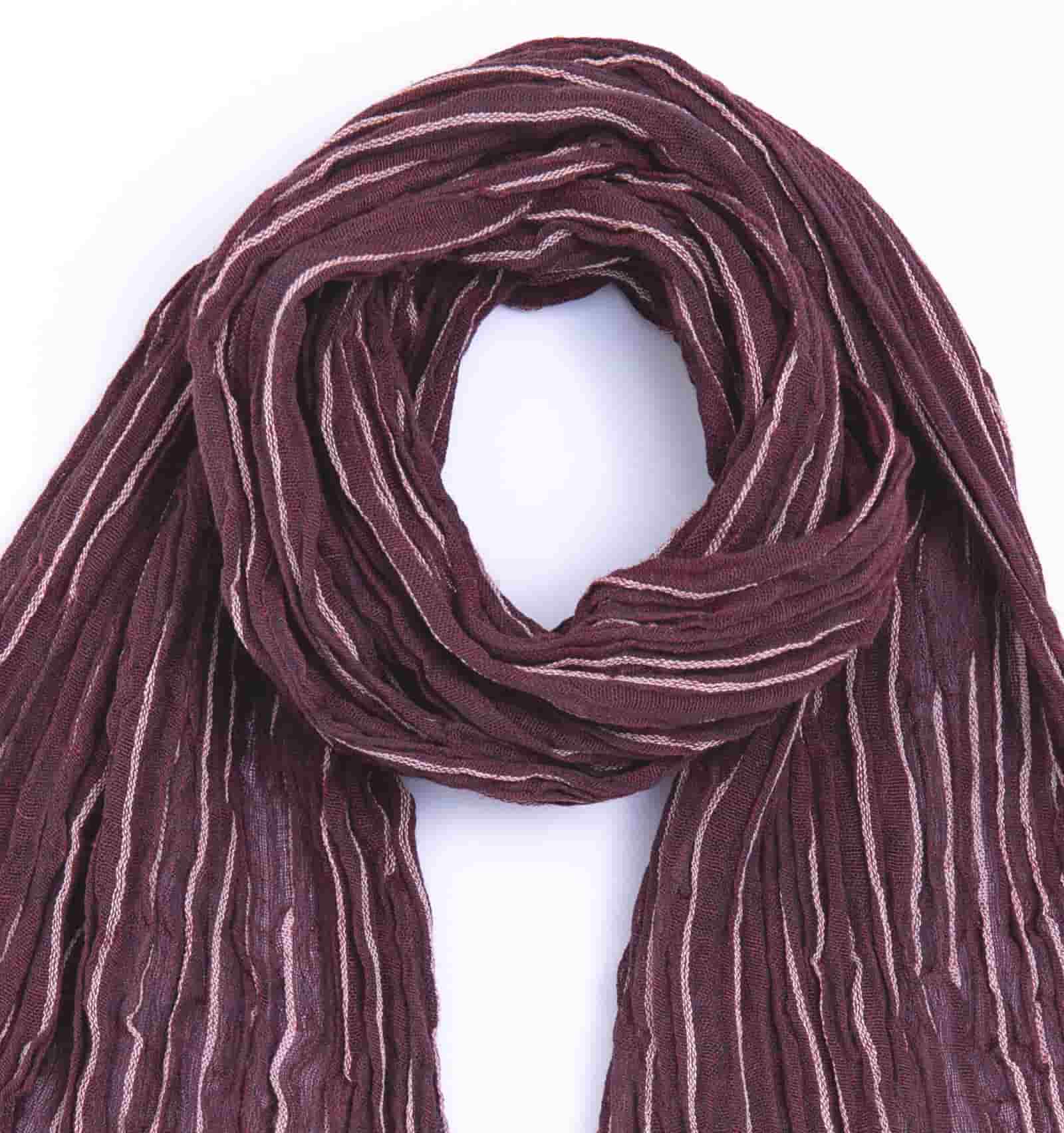 『KUSHU リネンコットンてぬぐいスカーフ』 ワインレッド6