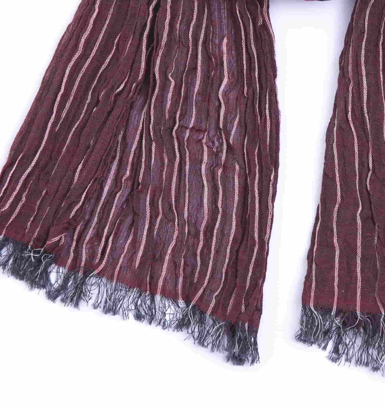 『KUSHU リネンコットンてぬぐいスカーフ』 ワインレッド3