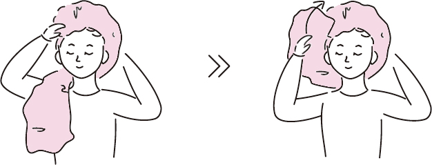 IORINO/やわらか　ヘアドライタオル使用イメージ