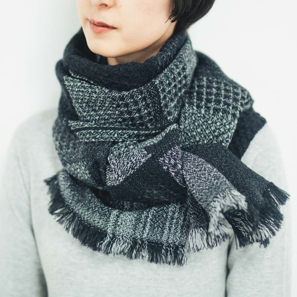 KAWARI ウールマフラーN』メランジブラック | 今治タオル取り扱い専門