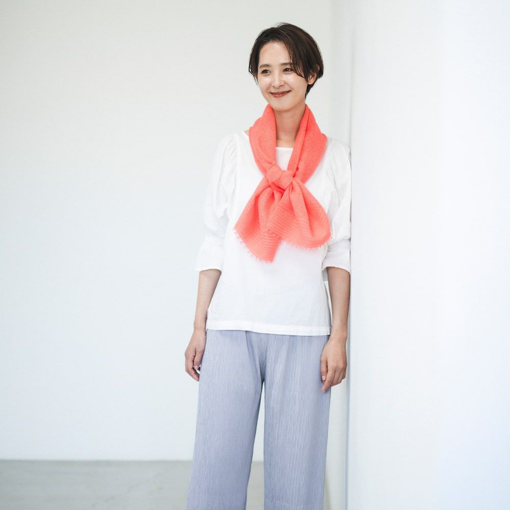 MOJIRI ドライコットン ショートマフラー』コーラル | 今治タオル