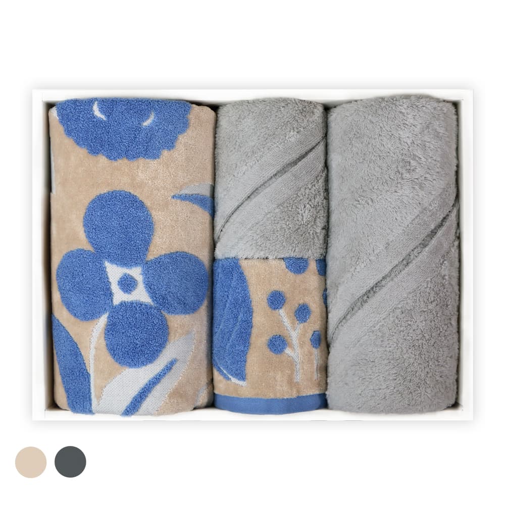 niwa-ニワ』『IORINO／ふわふわ』(GY）バスタオル・フェイスタオル 4枚