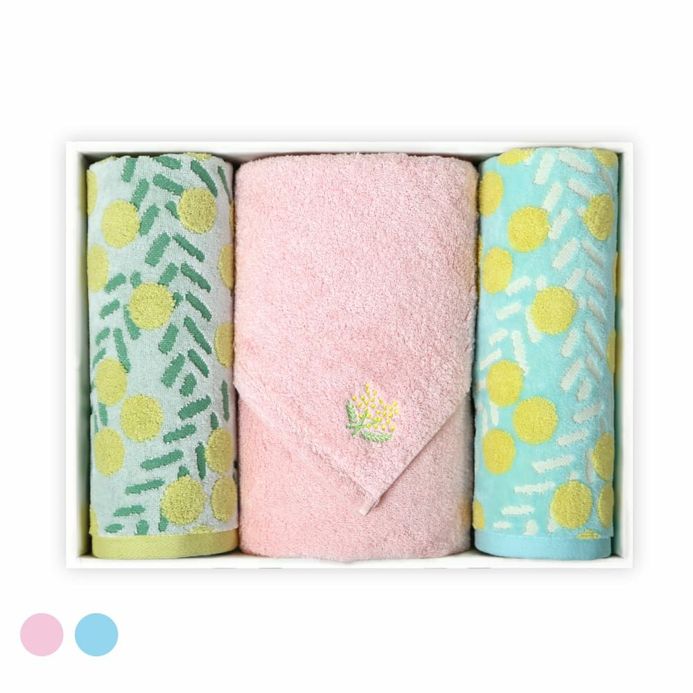 オリジナルmimosa刺繍入り『IORINO／やさしさ』スリムバスタオル（BL